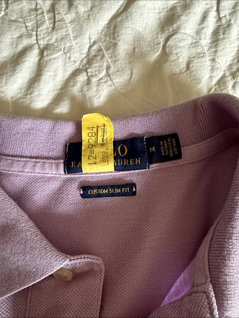 Ralph Lauren Lavender Polo with Green Pony M excellent condition